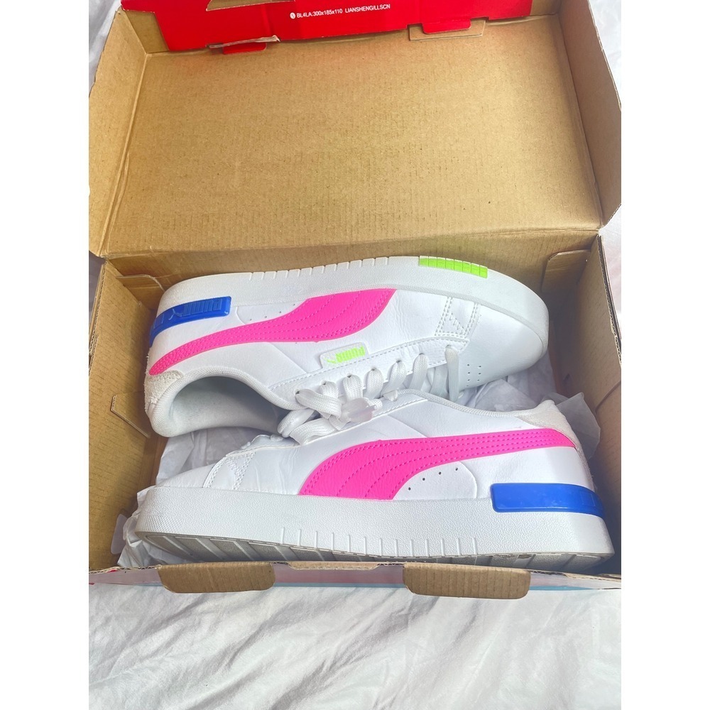 Puma Smash Platform Sneakers White Pink Blue Green Women's Size 5.5